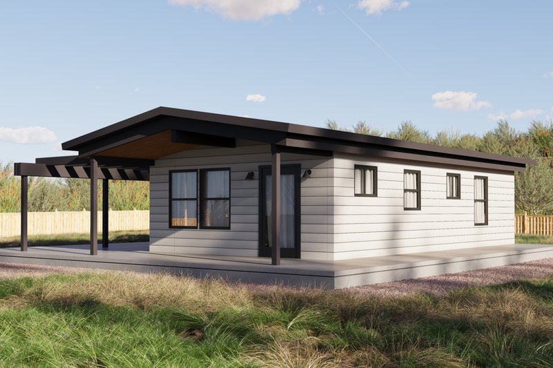 House Blueprint - Exterior - Front Elevation 3 for Traditional House Plan #1106-132 - 2 bed, 1 bath