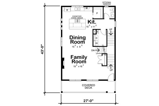 Floor Plan - Main Floor for Contemporary House Plan #20-2504 - 3 bed, 3.5 bath