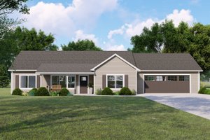 Ranch Exterior - Front Elevation Plan #1064-135