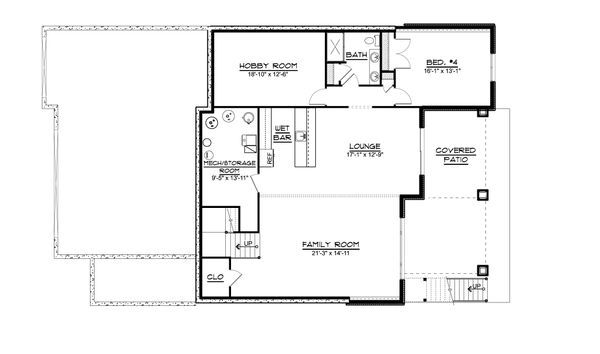 Cottage Floor Plan - Lower Floor Plan #1064-107