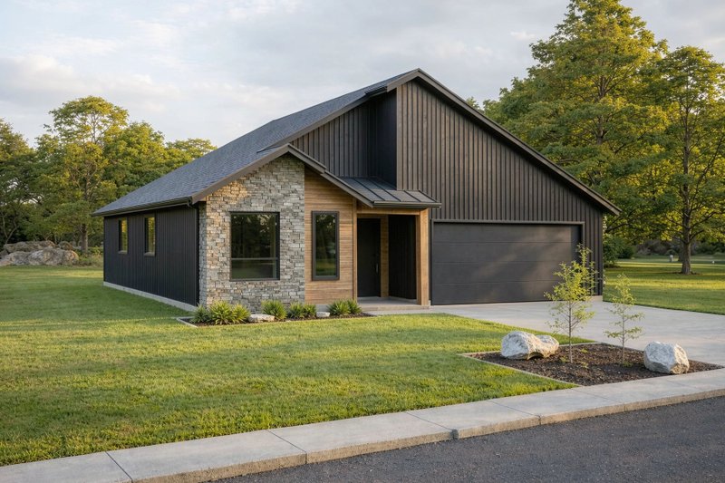 Dream House Plan - Exterior - Front Elevation 2 for Contemporary House Plan #1100-110 - 3 bed, 2 bath