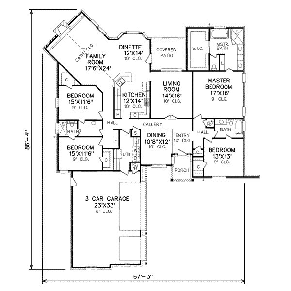 Traditional Floor Plan - Main Floor Plan #65-422