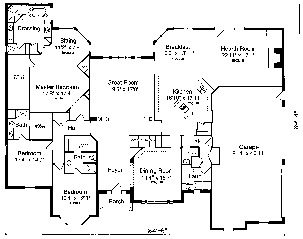 Home Plan - Traditional Floor Plan - Main Floor Plan #46-102
