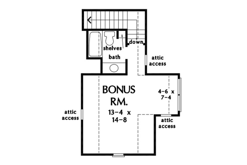 Architectural House Design - Floor Plan - Upper Floor for Farmhouse House Plan #929-1114 - 3 bed, 2 bath