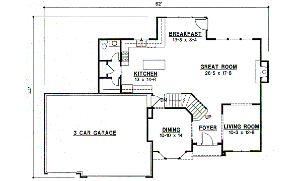 Traditional Floor Plan - Main Floor Plan #67-536