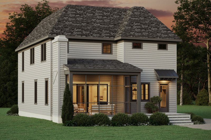 House Plan Design - Exterior - Rear Elevation 1 for Tudor House Plan #461-120 - 4 bed, 3.5 bath