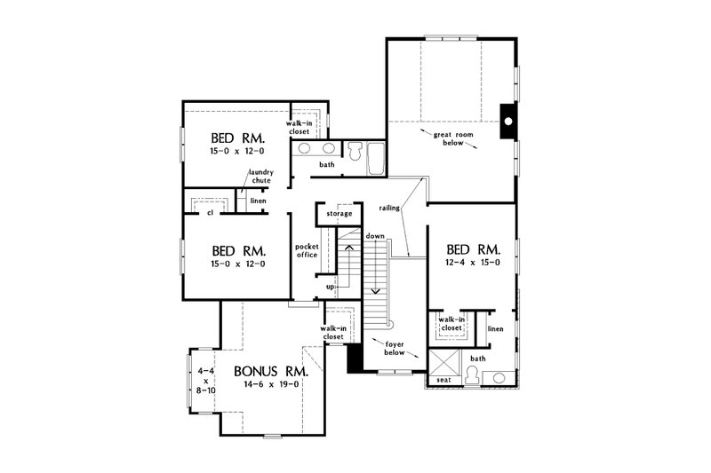 Architectural House Design - Floor Plan - Upper Floor for Craftsman House Plan #929-1031 - 5 bed, 4.5 bath