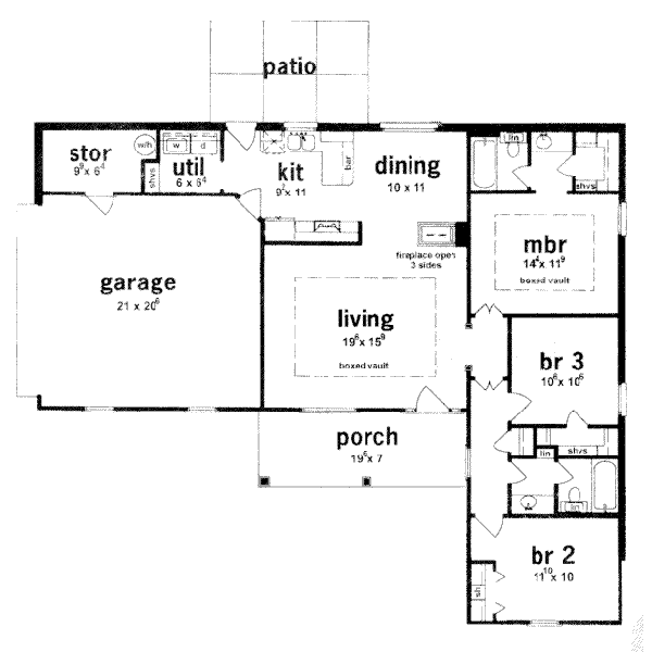 Cottage Floor Plan - Main Floor Plan #36-304