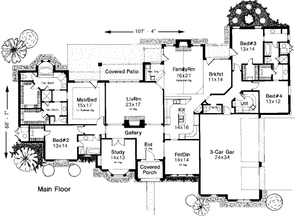 European Floor Plan - Main Floor Plan #310-216