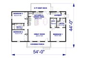 Farmhouse Style House Plan - 3 Beds 2 Baths 1620 Sq/Ft Plan #44-264 