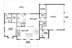 Floor Plan - Main Floor for Log House Plan #17-2976 - 3 bed, 2 bath