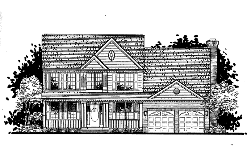 Home Plan - Exterior - Front Elevation 3 for Colonial House Plan #320-906 - 4 bed, 2.5 bath