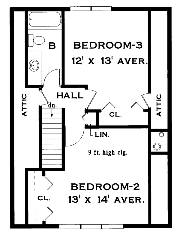 Architectural House Design - Country Floor Plan - Upper Floor Plan #456-75