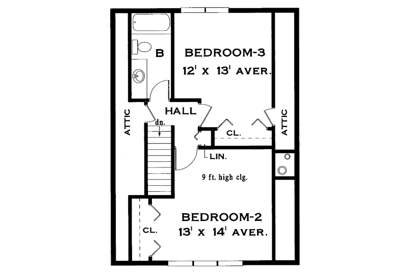 Architectural House Design - Floor Plan - Upper Floor for Country House Plan #456-75 - 3 bed, 2.5 bath