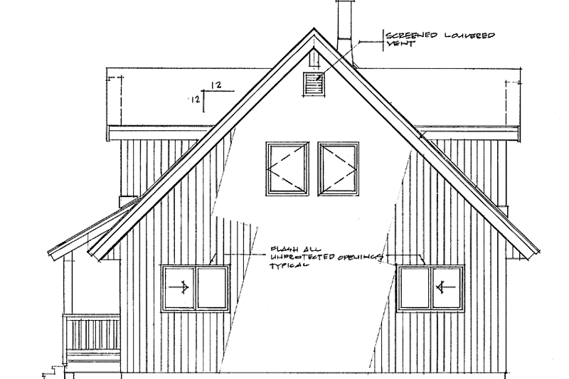 Home Plan - Exterior - Rear Elevation for Contemporary House Plan #47-872 - 3 bed, 2 bath