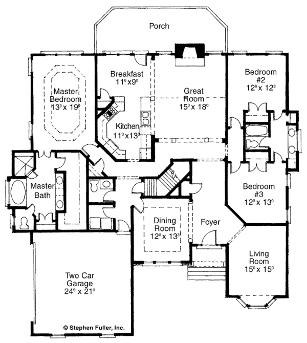 Dream House Plan - Country Floor Plan - Main Floor Plan #429-239