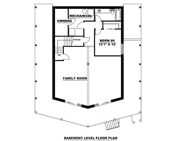 Cabin Floor Plan - Lower Floor Plan #117-919