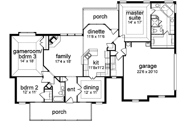 House Design - Traditional Floor Plan - Main Floor Plan #84-762