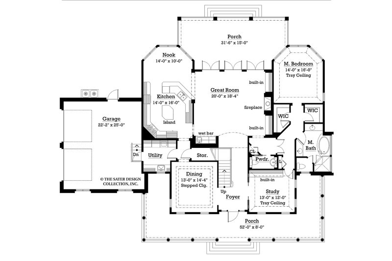 Dream House Plan - Floor Plan - Main Floor for Country House Plan #930-10 - 3 bed, 3.5 bath