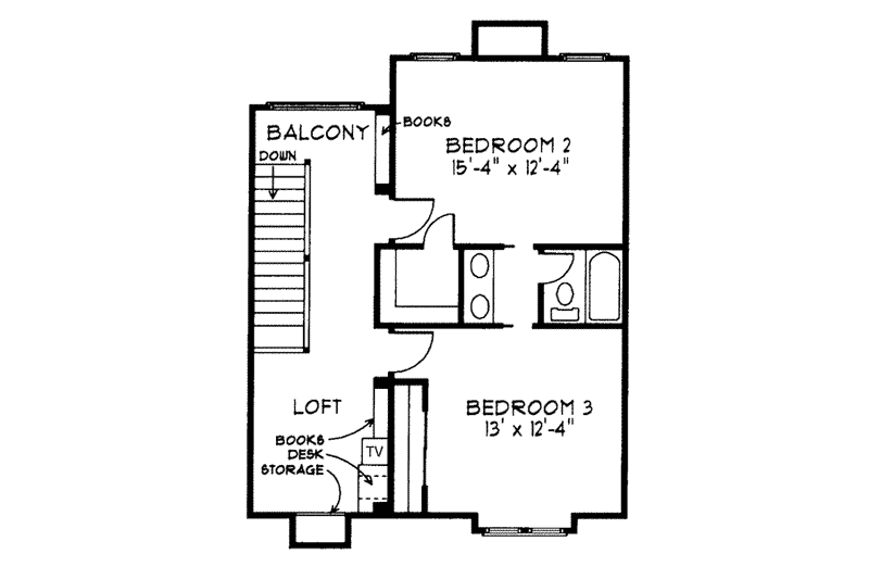 Home Plan - Floor Plan - Upper Floor for European House Plan #410-235 - 4 bed, 3.5 bath