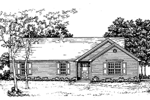 Colonial Exterior - Front Elevation Plan #30-223