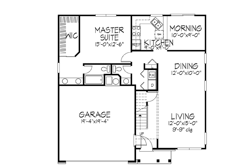 Dream House Plan - Floor Plan - Main Floor for Bungalow House Plan #320-923 - 4 bed, 2.5 bath