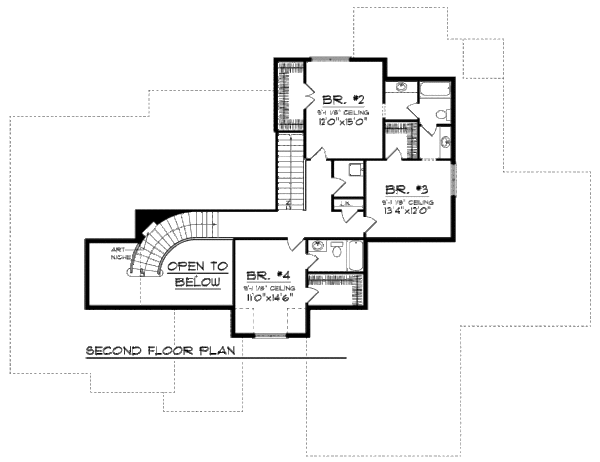 House Plan Design - European Floor Plan - Upper Floor Plan #70-960