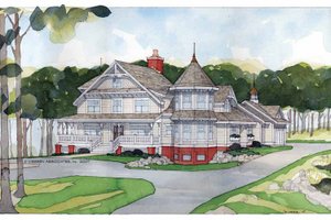 Exterior - Front Elevation 3 for Victorian House Plan #928-35 - 4 bed, 4 bath