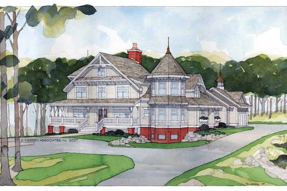 Exterior - Front Elevation 3 for Victorian House Plan #928-35 - 4 bed, 4 bath
