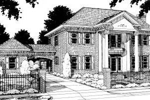 Colonial Exterior - Front Elevation Plan #20-304