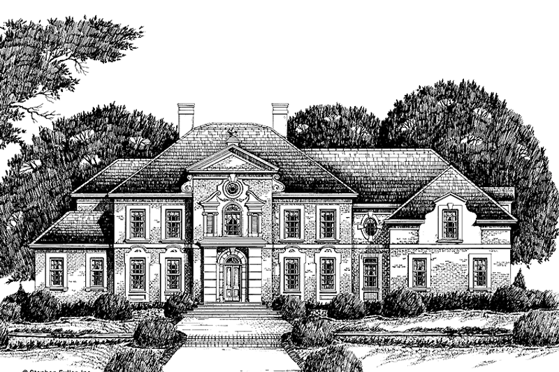 Home Plan - Exterior - Front Elevation 3 for Classical House Plan #429-140 - 4 bed, 4.5 bath