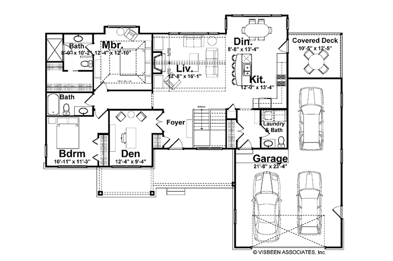 Home Plan - Floor Plan - Main Floor for Craftsman House Plan #928-135 - 2 bed, 2.5 bath