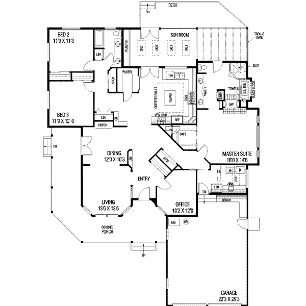 Home Plan - Country Floor Plan - Main Floor Plan #60-248