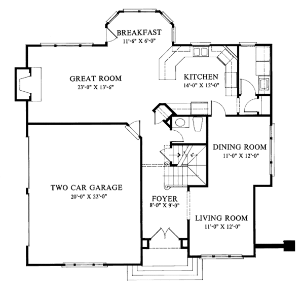 Dream House Plan - Traditional Floor Plan - Main Floor Plan #429-114
