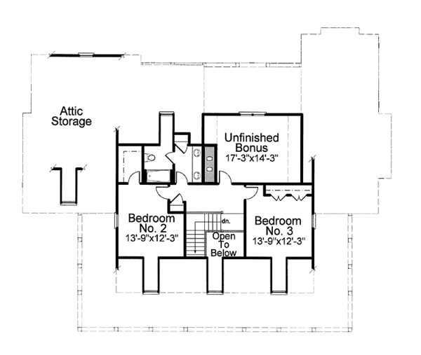 House Plan Design - Country Floor Plan - Upper Floor Plan #429-199