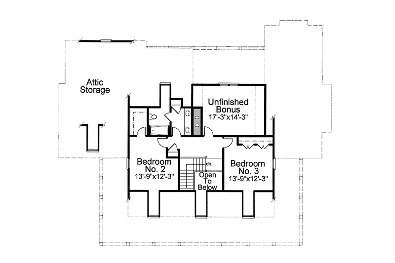 Home Plan - Floor Plan - Upper Floor for Country House Plan #429-199 - 3 bed, 2.5 bath
