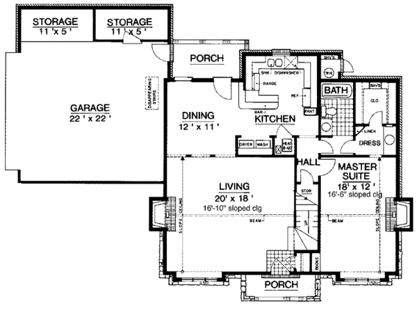 House Design - European Floor Plan - Main Floor Plan #45-419