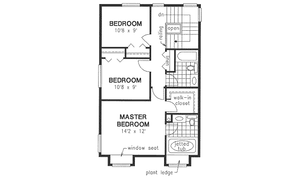 Traditional Floor Plan - Upper Floor Plan #18-3108