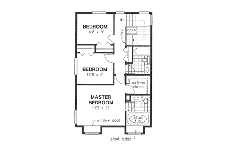 Traditional Style House Plan - 3 Beds 2.5 Baths 1709 Sq/Ft Plan #18 ...