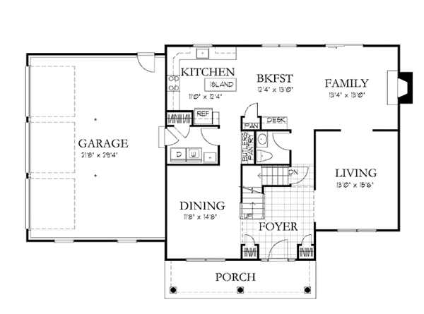 Dream House Plan - Country Floor Plan - Main Floor Plan #1029-36
