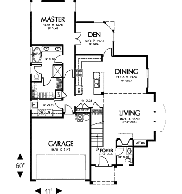 Architectural House Design - Traditional Floor Plan - Main Floor Plan #48-375