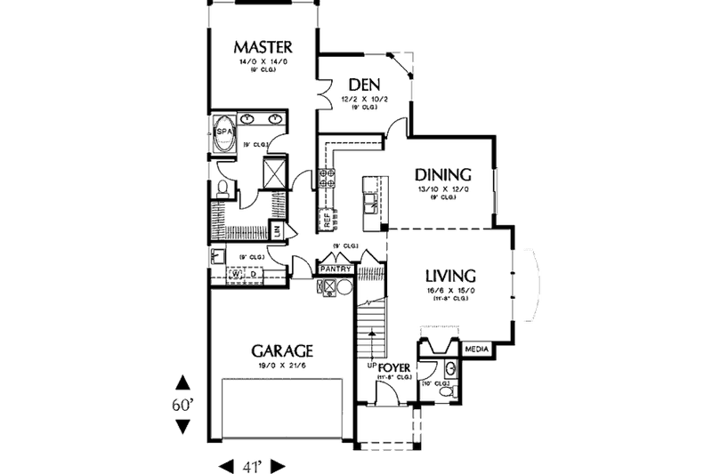 Home Plan - Floor Plan - Main Floor for Traditional House Plan #48-375 - 2 bed, 2.5 bath
