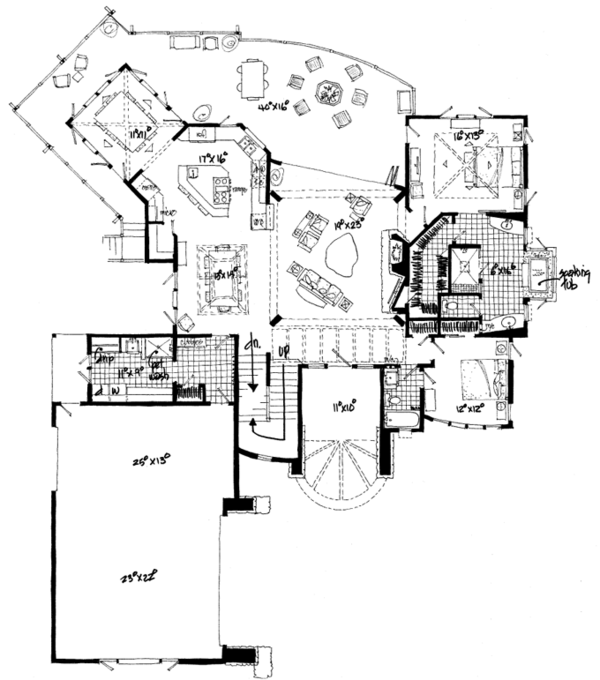 Craftsman Floor Plan - Main Floor Plan #942-11