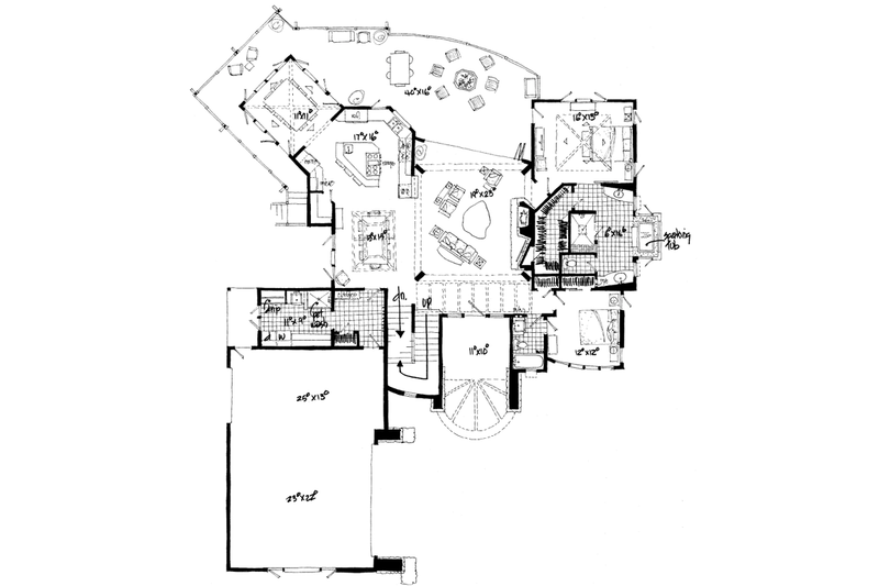 Home Plan - Floor Plan - Main Floor for Craftsman House Plan #942-11 - 4 bed, 3.5 bath