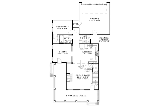 Floor Plan - Main Floor for Classical House Plan #17-3238 - 3 bed, 3 bath