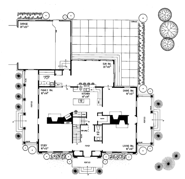 House Plan Design - Classical Floor Plan - Main Floor Plan #72-814