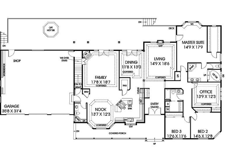 Home Plan - Floor Plan - Main Floor for Ranch House Plan #60-1038 - 3 bed, 3 bath