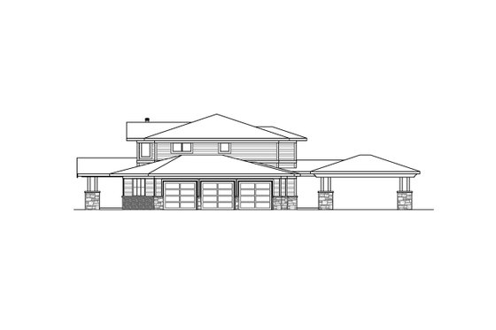 Exterior - Other Elevation for Prairie House Plan #124-1107 - 4 bed, 2.5 bath