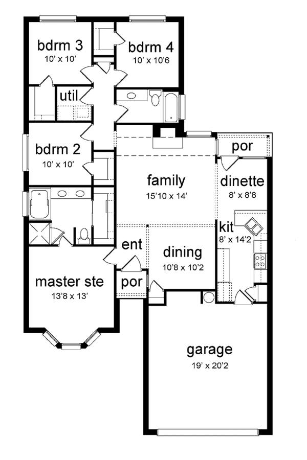 House Plan Design - Traditional Floor Plan - Main Floor Plan #84-750