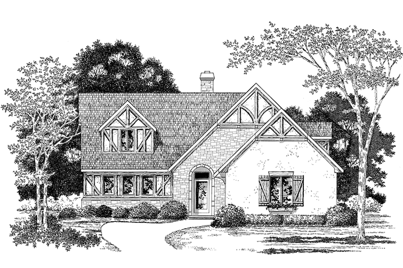 Home Plan - Exterior - Front Elevation 3 for Tudor House Plan #328-417 - 3 bed, 3.5 bath